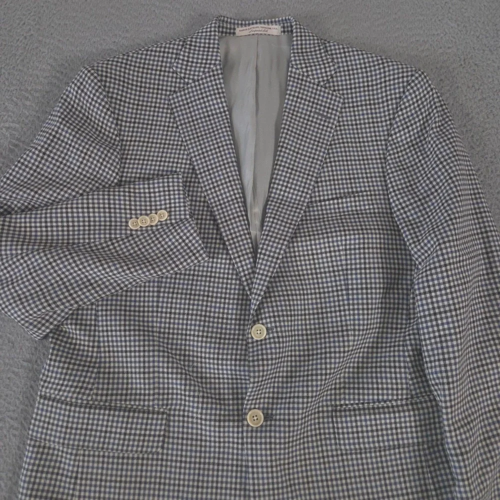 Hardwick Blazer Mens 40 Short Multi Check 100%‎ Wool Made in USA 2 Button Coat